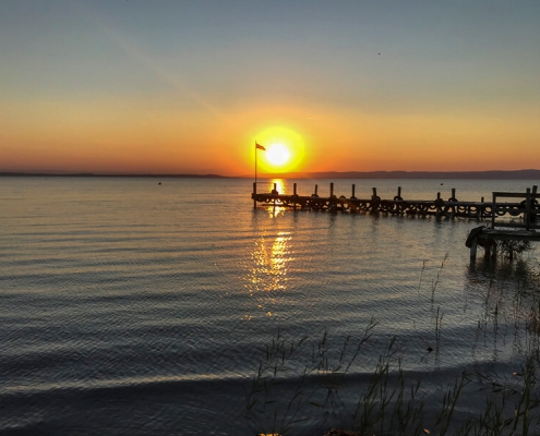 Sonnenuntergang am Neusiedlersee in der Nähe des Seehotel Herlinde